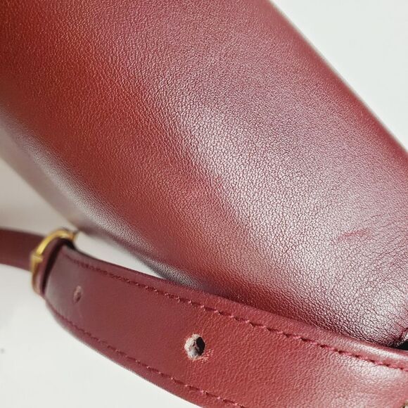 Cartier Bordeaux Shoulder Bag Double Flap Leather - Picture 9 of 16